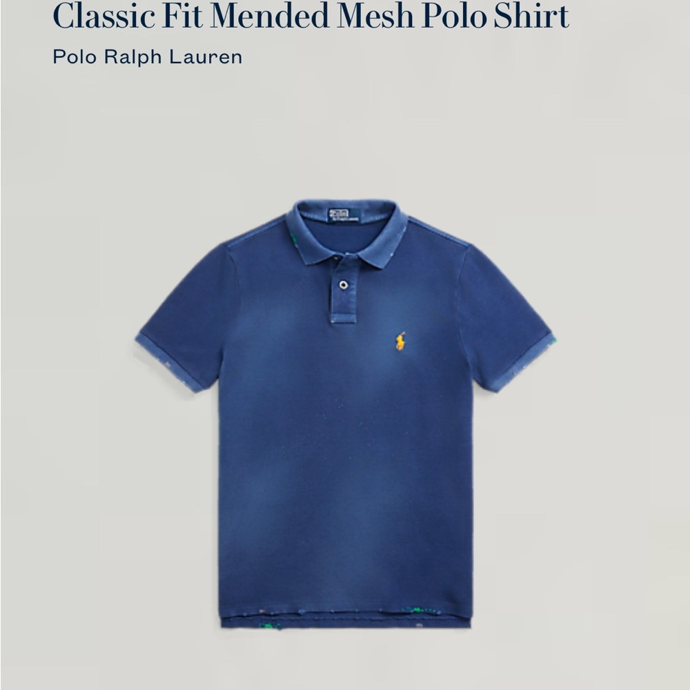 Polo Ralph Lauren Blue Mesh Polo Shirt